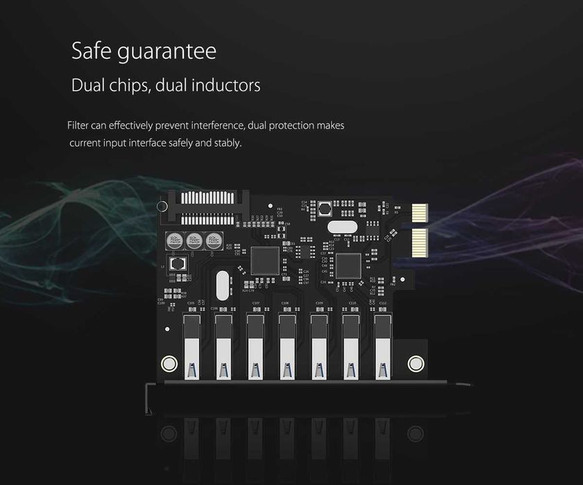 7-ми портовая плата расширения USB 3.0 ч/з PCI-E Express