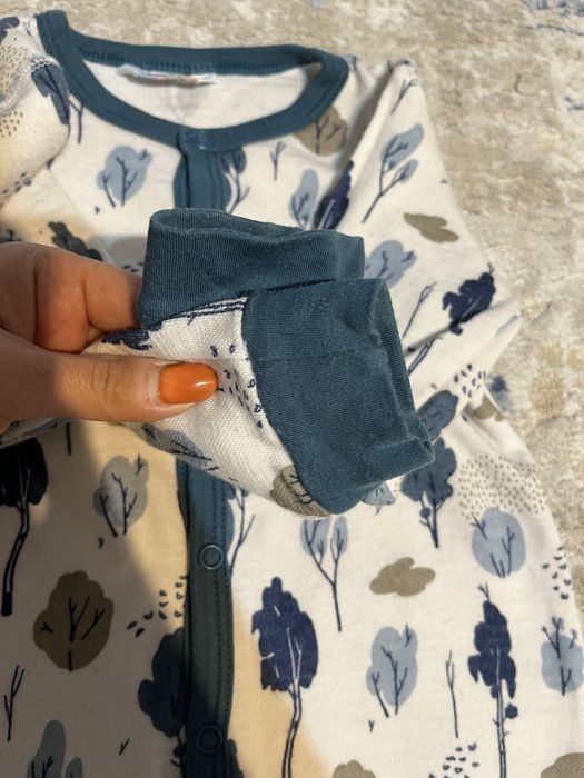 Overall Joha lână si bambus, 90 cm + 3 maiouri body cadou, H&M, 92