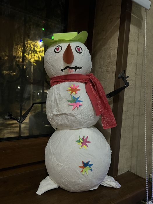 Светодиодный снеговик ручная работа