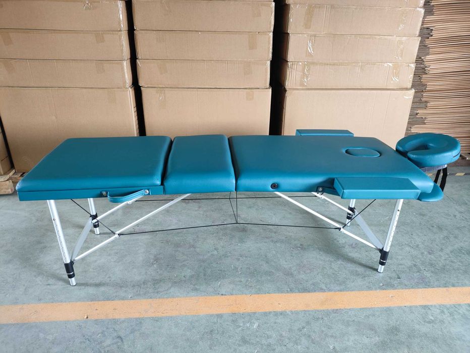 Masa pentru masaj,Aluminiu/Piele ecologica,Verde inchis, NOU