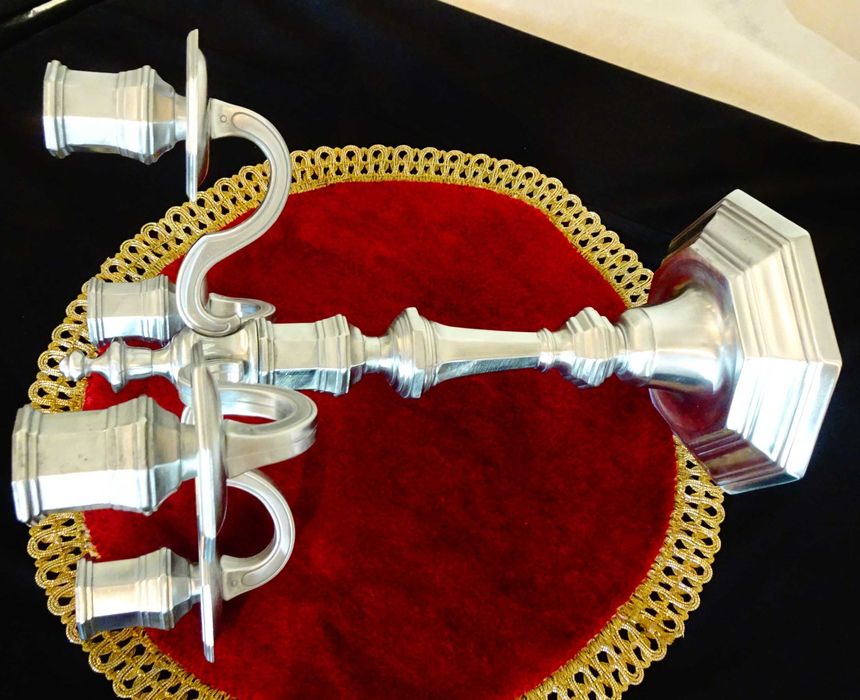 Christofle френски свещник,калай 1.5 кг.,модел Duperier и Cluny.
