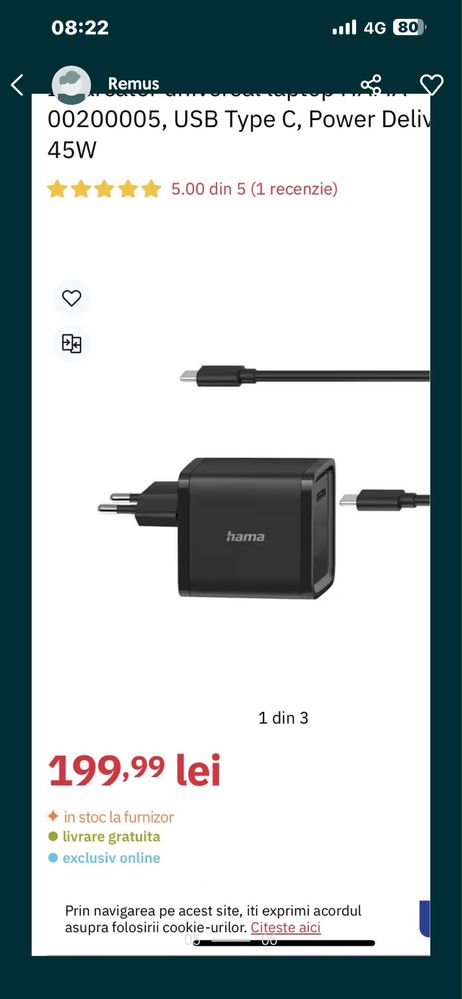 Încărcător original Hama 45W