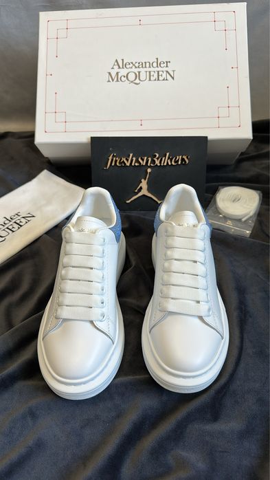 Alexander Mcqueen White and Blue Crystal/Diamonds (size 37)