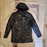 Мужская черная кожаная куртка размер XL