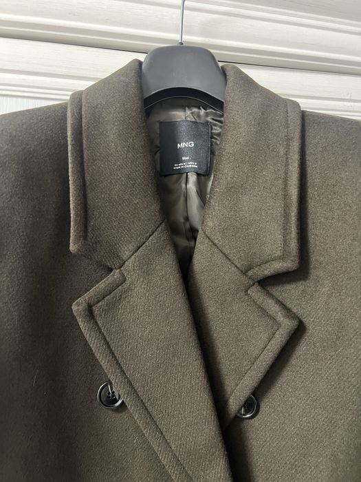 Palton lana cu doua randuri de nasturi , culoare kaki