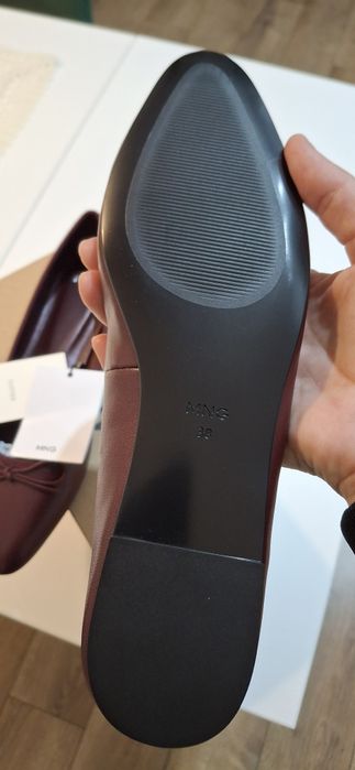 Balerini din piele naturala Mango