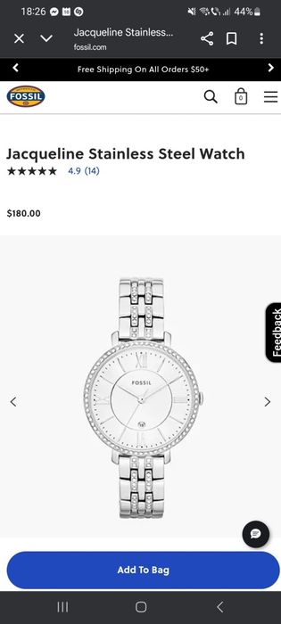 Ceas Fossil metalic pentru femei, cutie cadou - nou