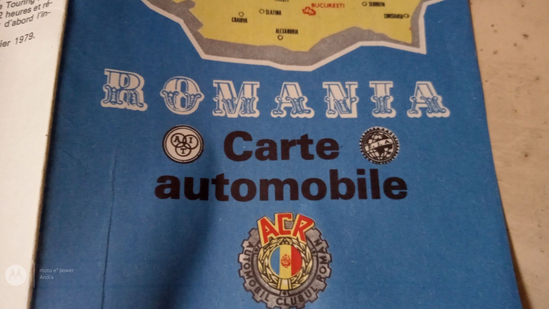 Harta Romania ACR ediție Franța - anii '70s