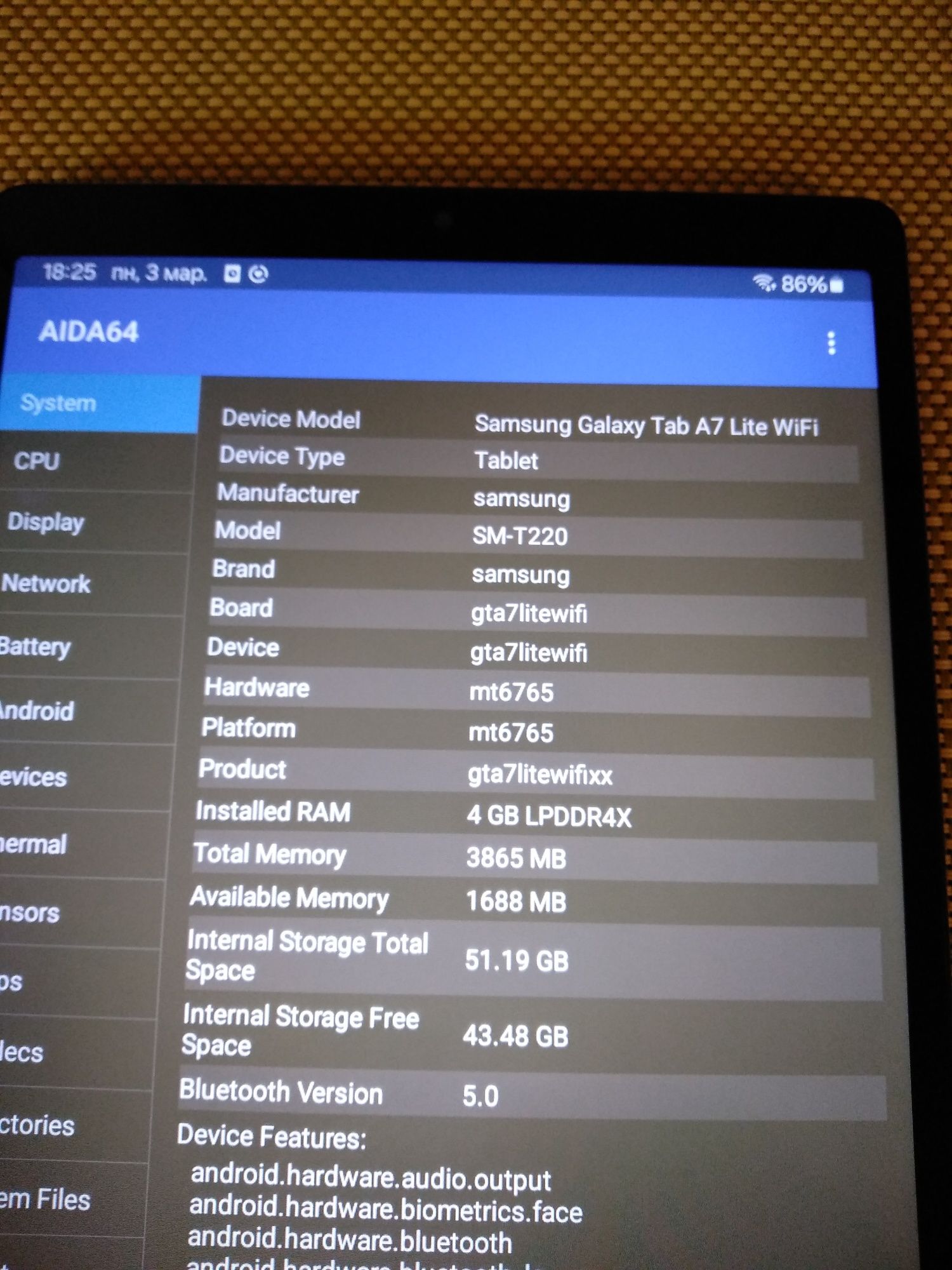 galaxy tab a7 lite 4/64gb