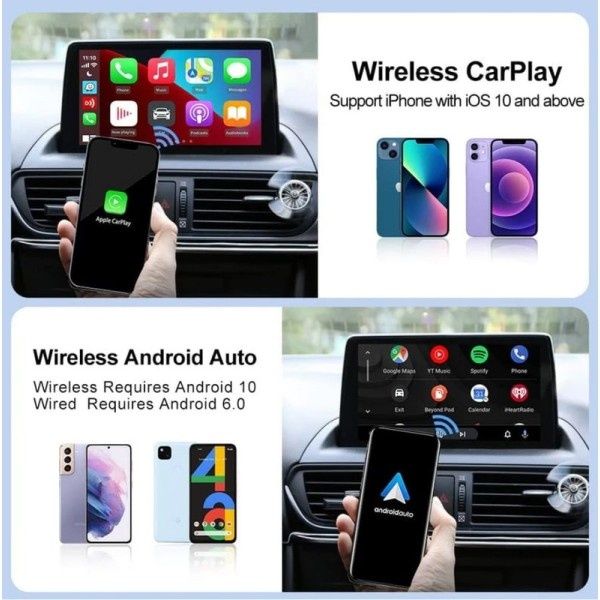 Безжичен адаптер за кола Apple CarPlay Android Auto