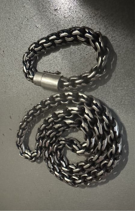 серебряный комплект цепь+браслет