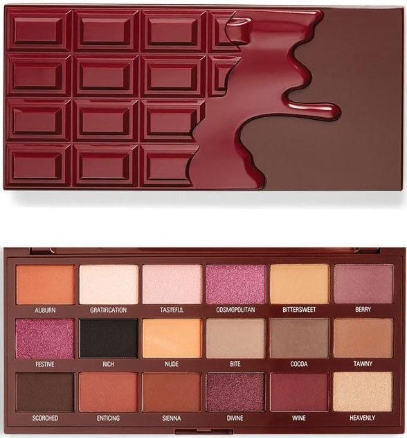 Палитра сенки Revolution Chocolate Cranberries&Chocolate 18 цвята