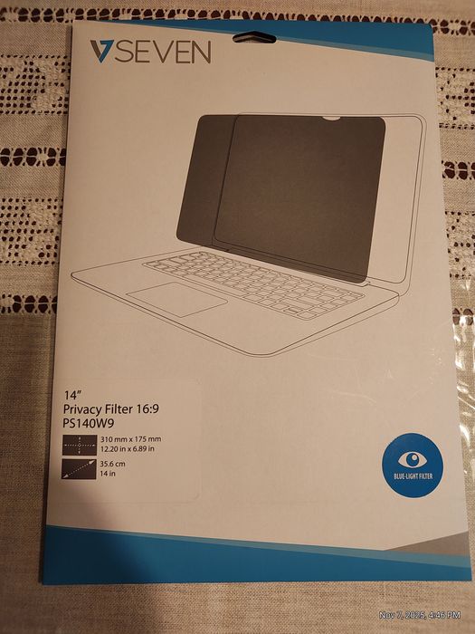 V7 Антирефлексен Филтър За Поверителност За  Дисплей 14"