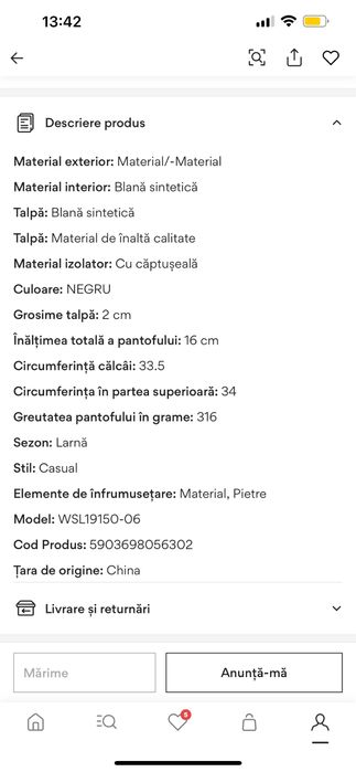 Cizmulite imblanite marimea 38