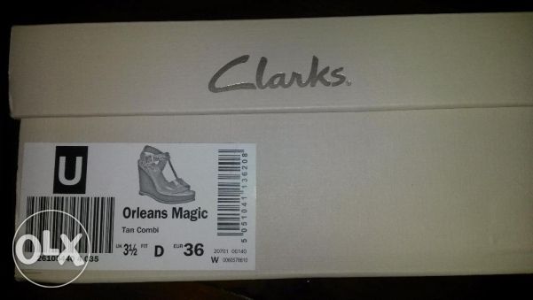 Сандали Clarks Orleans White&Brown Wedge Leather Sandals