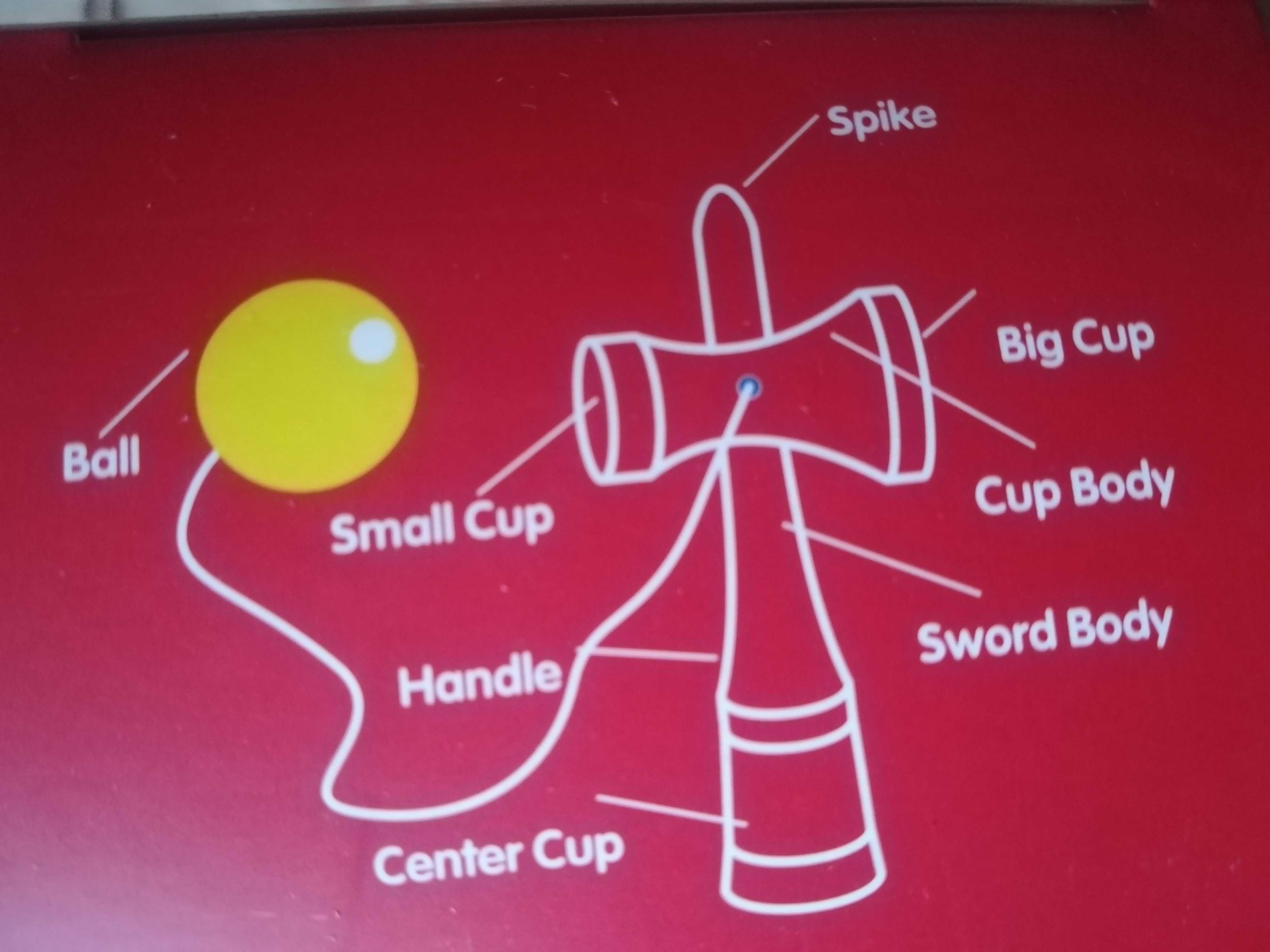 curier gratuit kendama roșie Samurai nouă, lemn de fag, Pegas in Japan