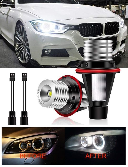 НОВИ! Angel Eyes LED Крушки BMW E39 E60 X3 X5 ЛЕД E61 E65 Ангелски Очи