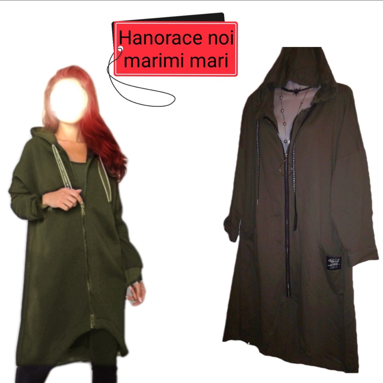 Hanorace noi lungi pt colanti mărimi mari