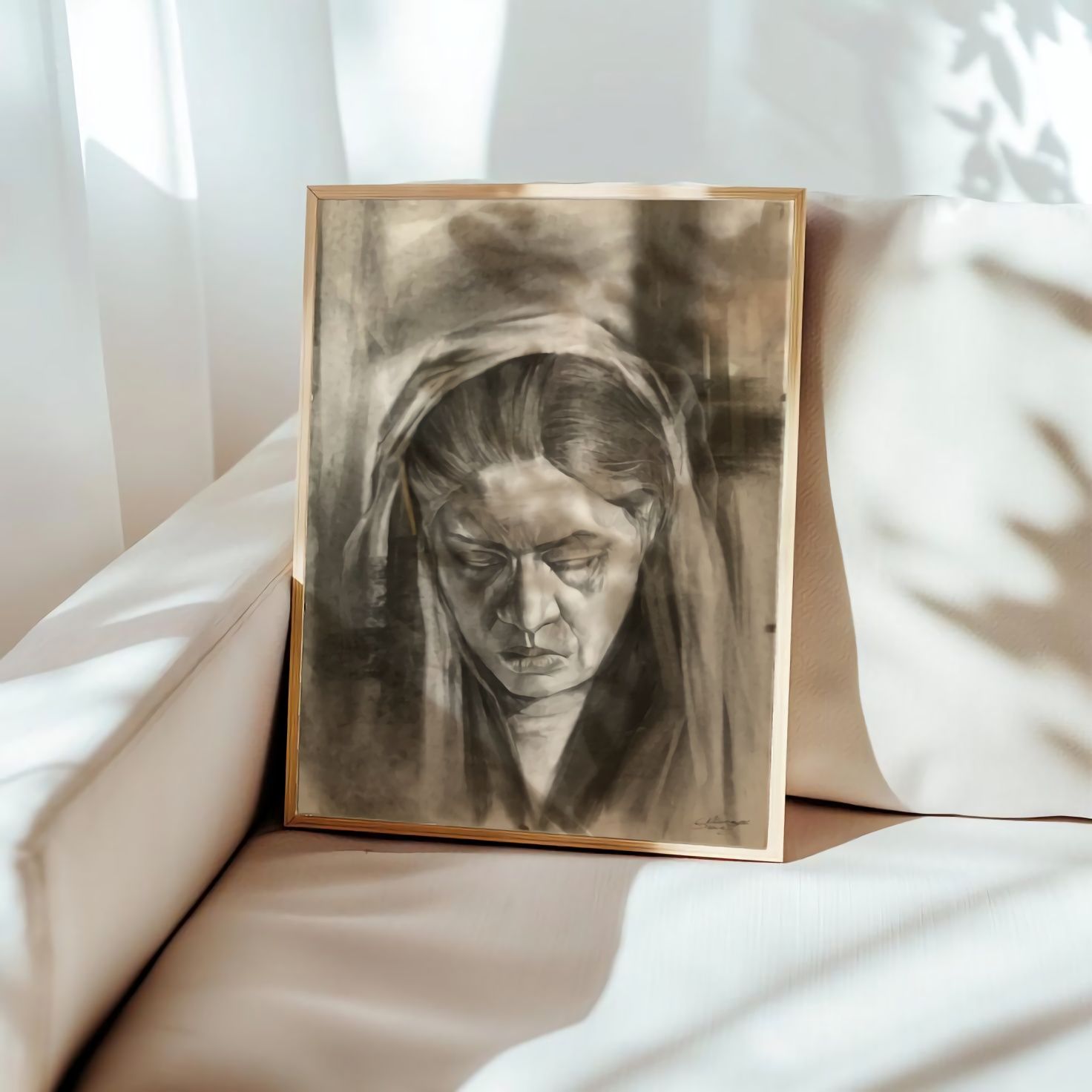 Portret personalizat - carbune si grafit