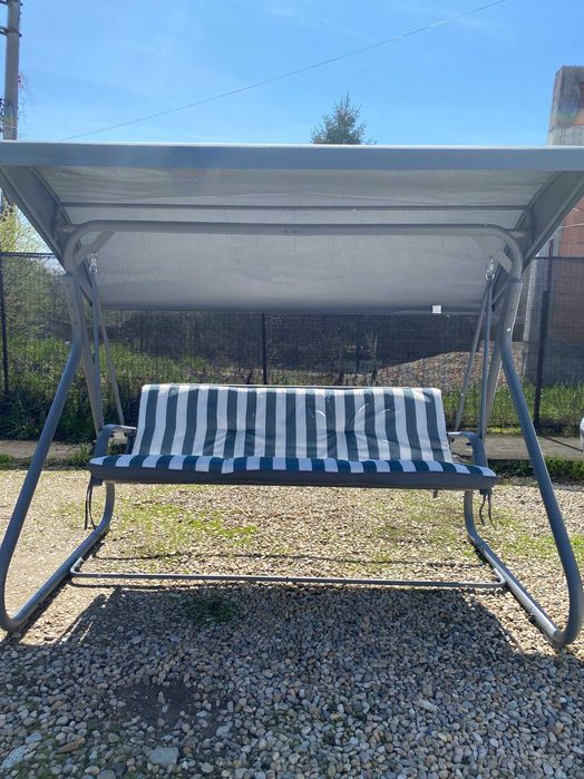 Balansoar gri 3 locuri, 200kg, 205x130x165cm, confort