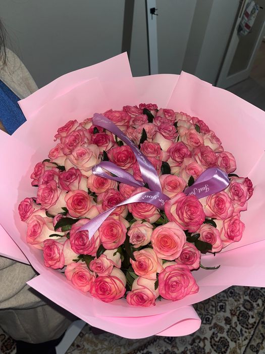 Букет цветов розы розовые