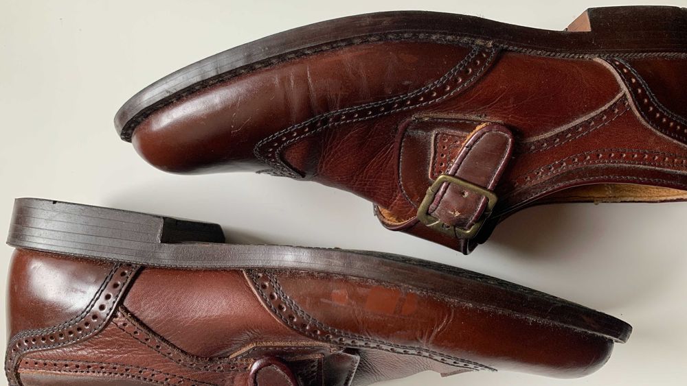 Pantofi vintage brogue, piele, 40