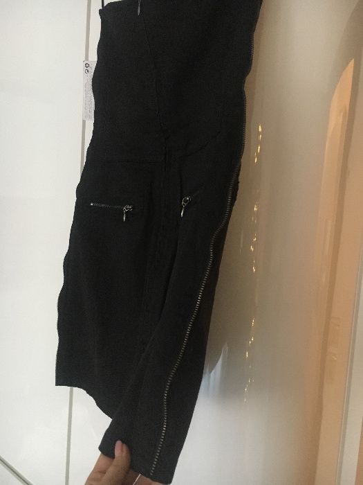 Уникална дънкова рокля с ципове MANGO Jeans, чисто нова с етикет