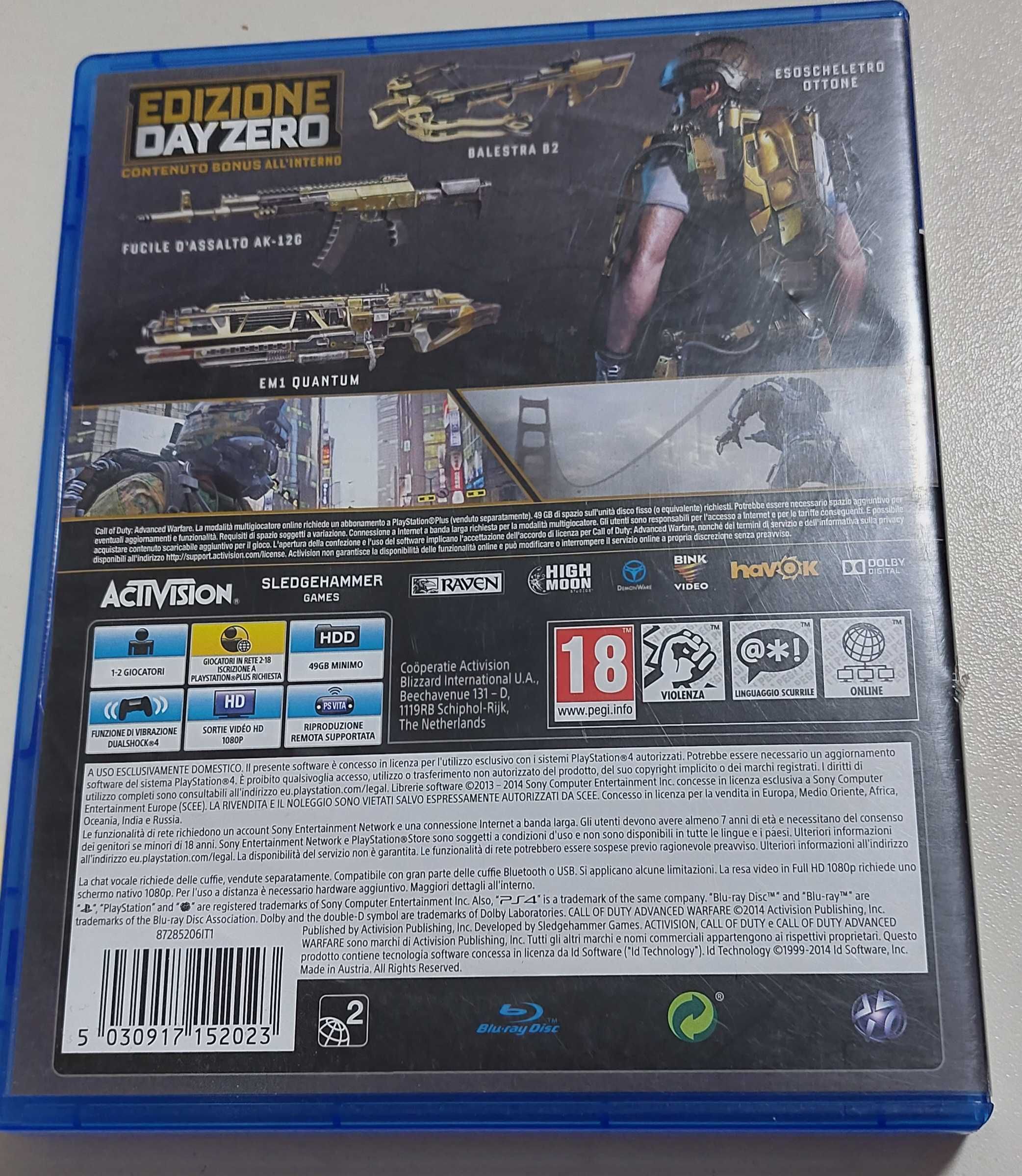 Joc Call of duty advanced warfare edizione day zero PS4