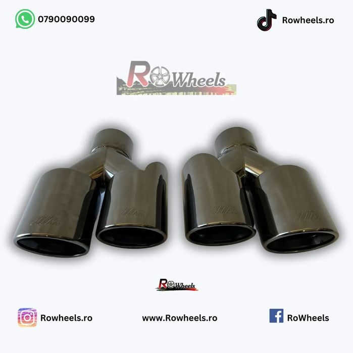 Ornamente tobe Tips evacuare M5 duble BMW E60 E61 F10 F11 F12 F13 M5 BMW G20 G30 G11 G12 black