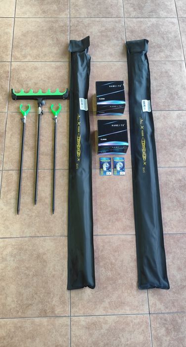 2 Lansete Feeder Reglabile,3,60m-4,10m,2 Mulinete 6000,Senzori,Suporti