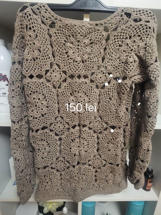 Cardigan croșetat manual ! Lățime 58,lungime 123