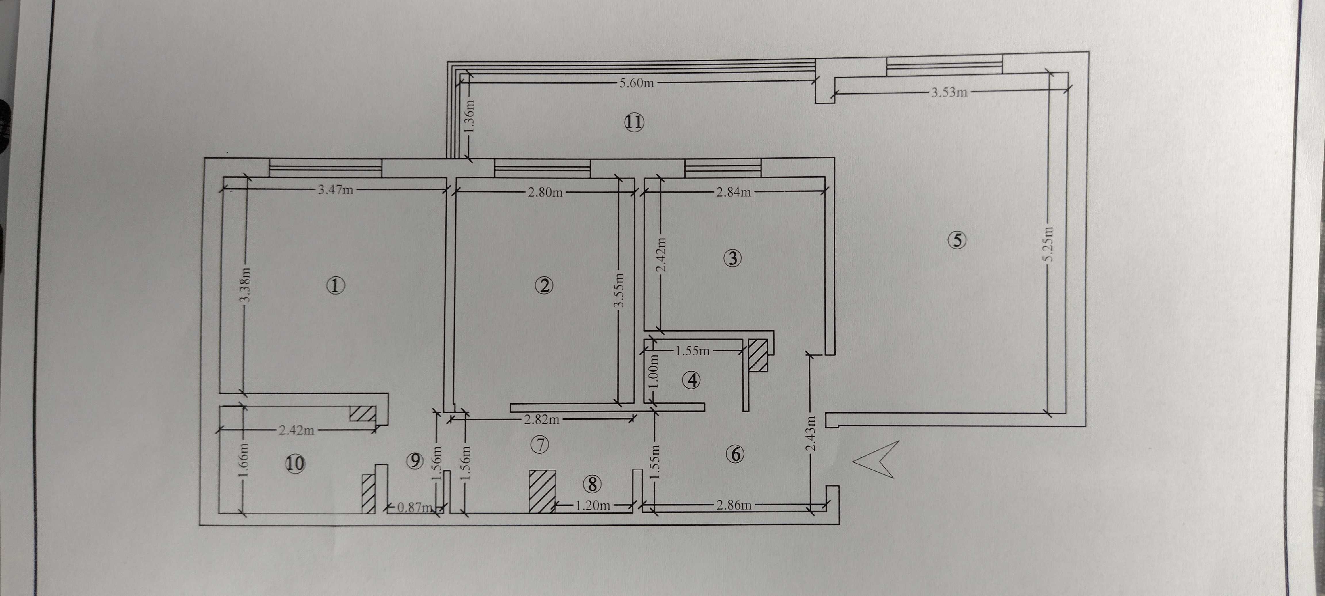 Apt. 3camere,decomandat,zona CUG(bisericuță )et.3/4,orientare la Sud.