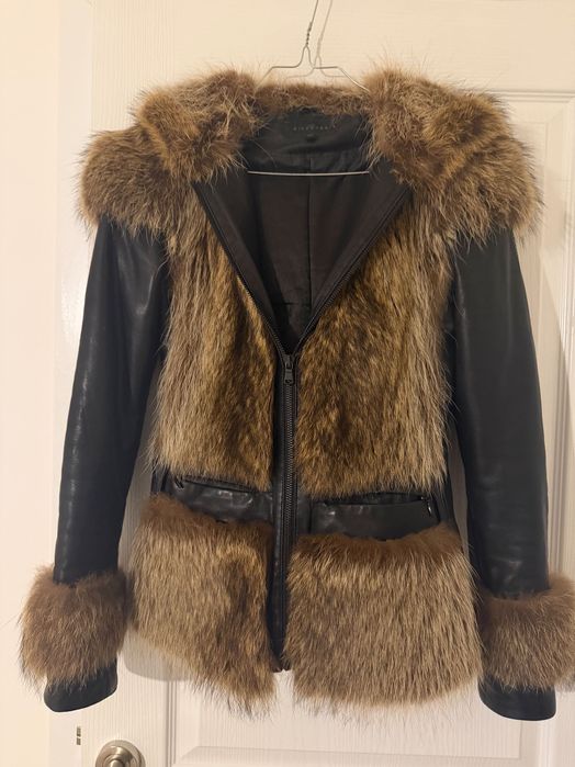 Кожено яке с естествен косъм