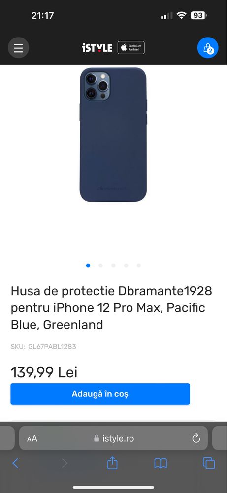 Vand Husa Dbramante1928 iPhone 12 Pro Max Clear ORIGINALA!!!