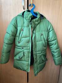 Куртка зимняя пуховик детская зеленая
