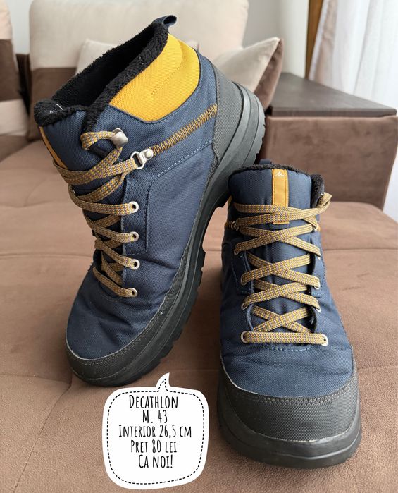 Ghete Decathlon Quechua barbati marimea 43 interior 26,5 cm