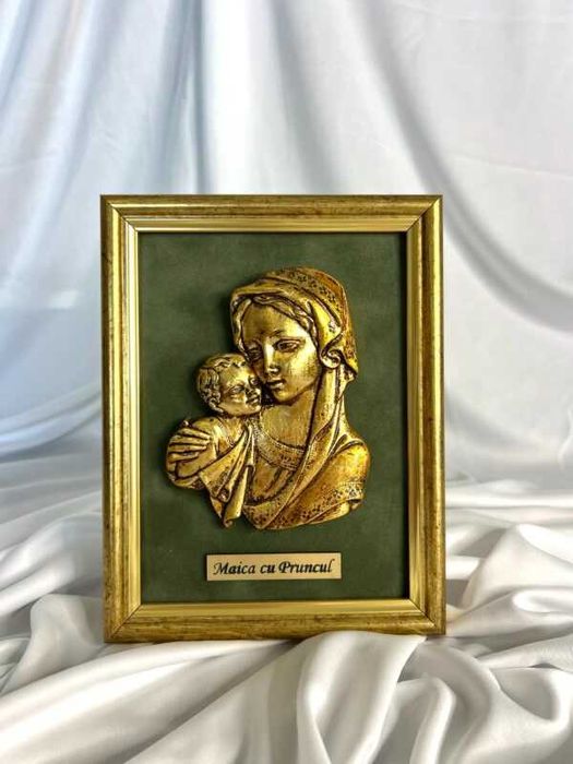 Icoane Artizanale din Ceramică cu Foiță Aurie – Cadou Paște