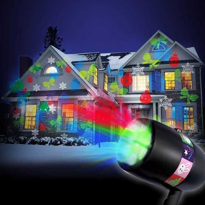 Водоустойчив Лазер Празничен прожектор 12 Slide Show,коледна украса