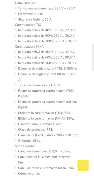 Aparat de sudura Tig / MMA Esab ES 300i / 300 amperi / 380v