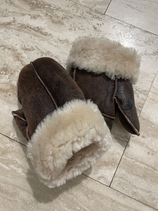 Manusi dama din lana si piele intoarsa