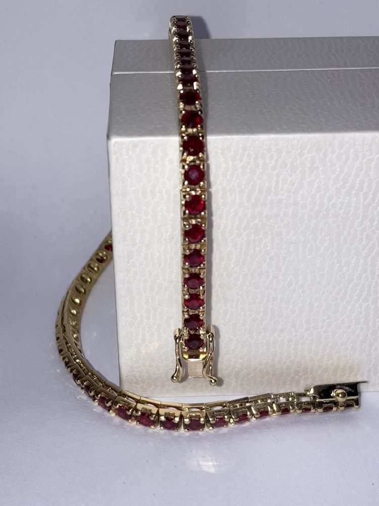 Bratara tennis aur 18kt.cu rubine