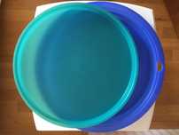 Нов TUPPERWARE  двоен поднос 2 в 1 син и зелен
