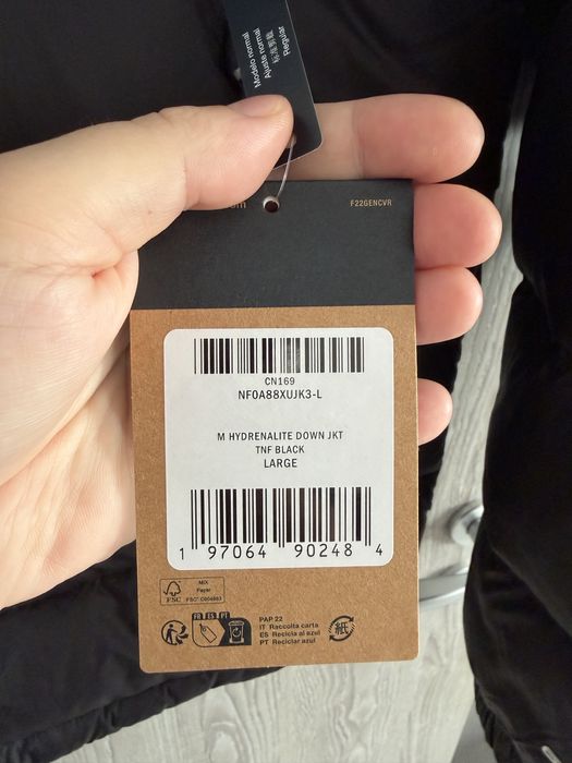 The North Face Hydrelanite jacheta cu puf neagra marimea L noua origin