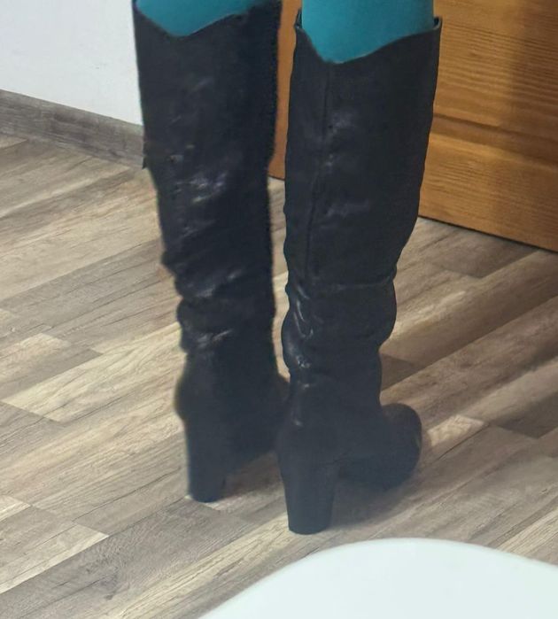 Cizme dama elegante din piele neagra  mărimea 42