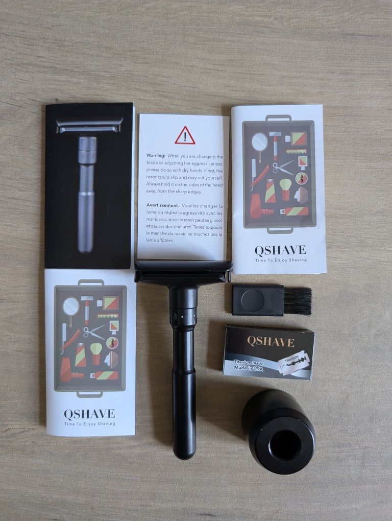 Механична регулируема бръсначка QSHAVE със сменяеми ножчета + подарък