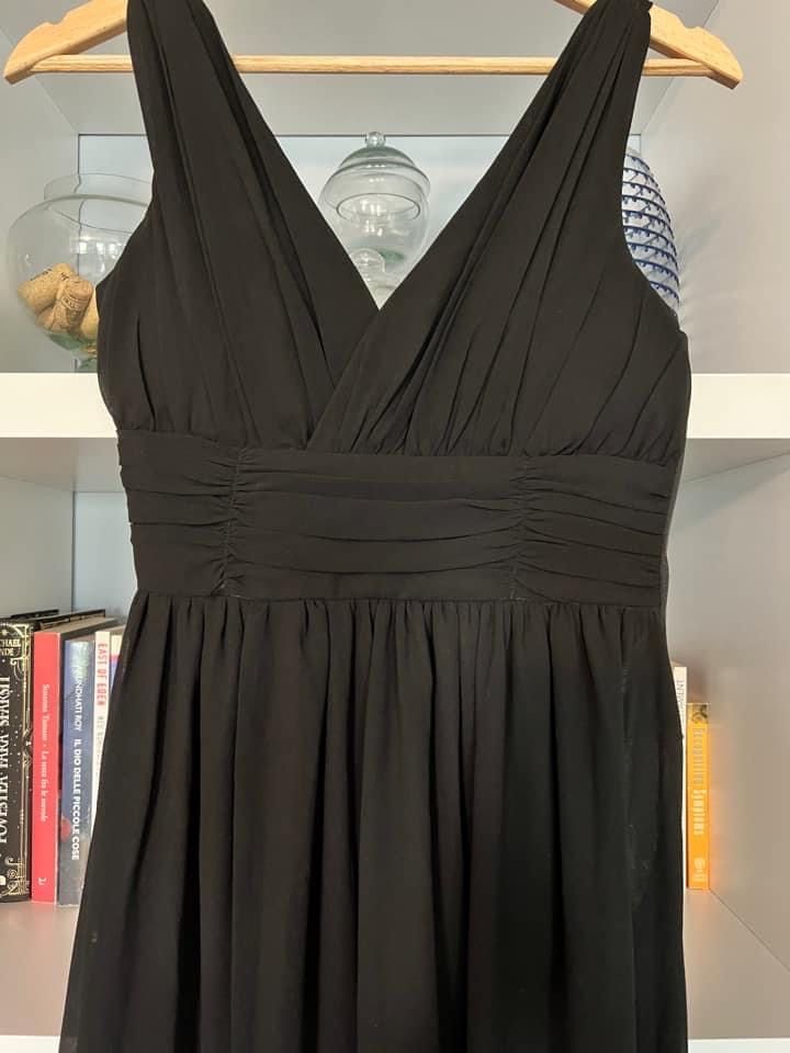 Rochie neagra Etic S din triplu voal