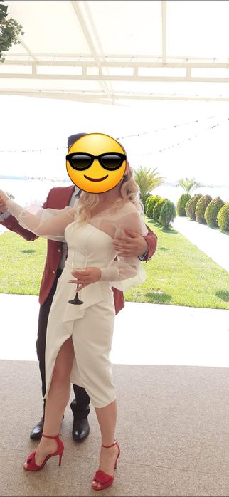 Rochie albă pentru cununia civilă mărime XS-S