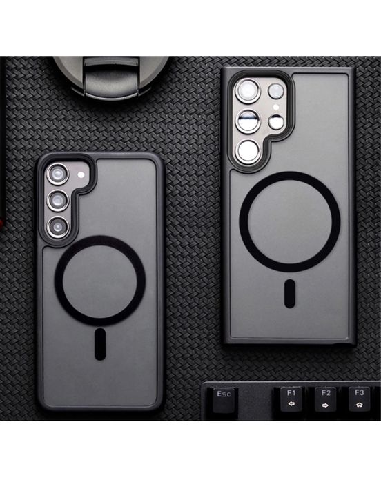 Samsung S22/S23/S24/S25/PLUS/ULTRA Husa Magsafe Type Spate Mat Neagra
