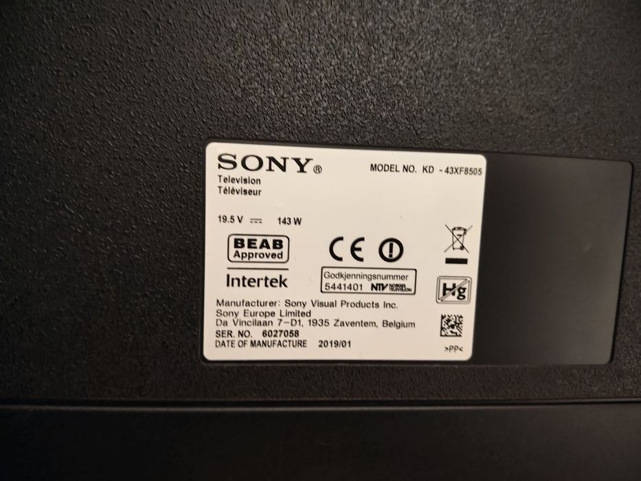 Televizor LED Sony BRAVIA KD43XF8505, 108 cm (43"), Ultra HD 4K, Smart