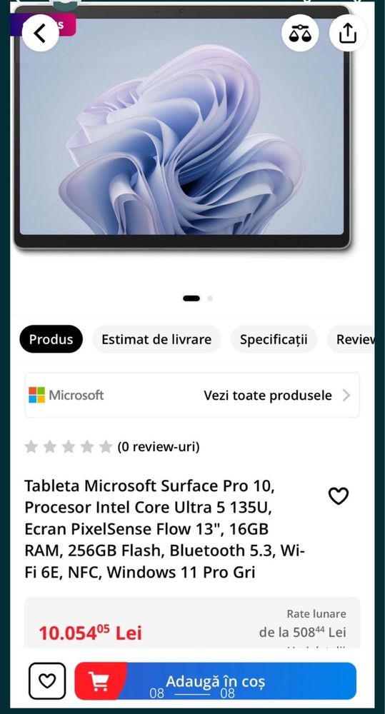 Tableta Microsoft Surface Pro 10  ForBusiness Ultra 5 13” 256 GB 16 GB